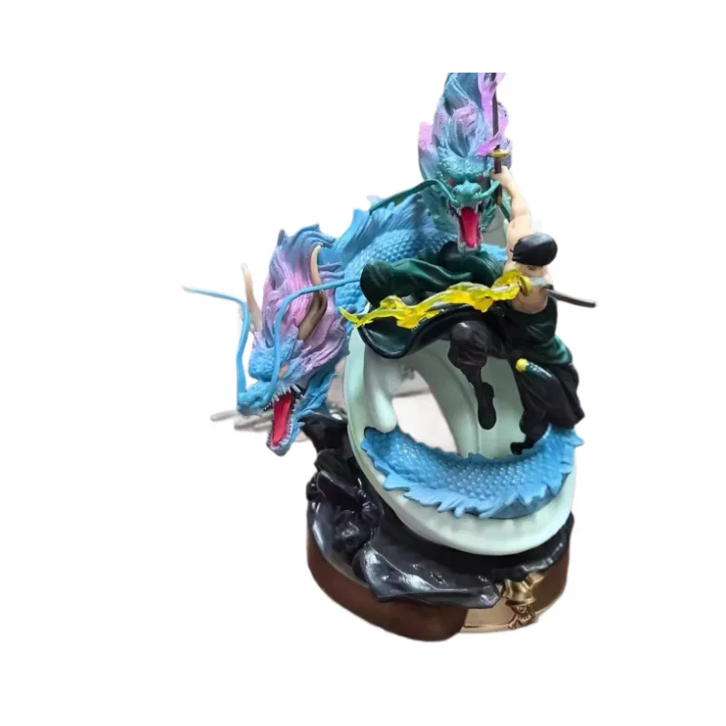 19cm uma peça tornado três dragão estilo zoro anime figura modelo estátua coleção decoração de mesa ornamento brinquedos presentes