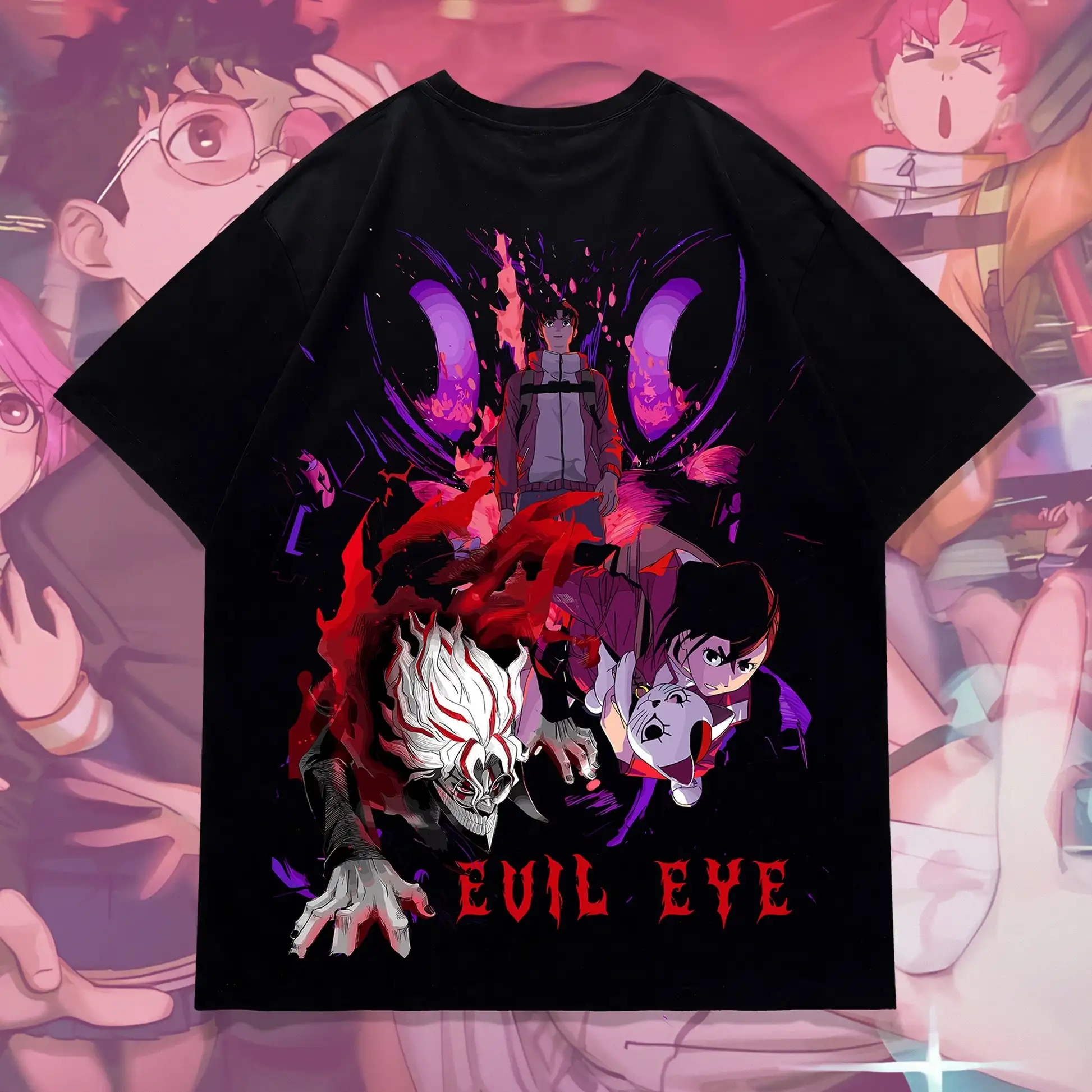 

2026 summer Dandadan Evil Eye Jiji Momo Ayase Anime T-Shirt Unisex Oversized Streetwear Cotton Short Sleeve Casual Tops