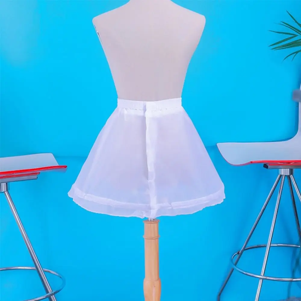 White Lace Children Skirt Petticoat with Hoops Adjustable Princess Skirt Petticoat Breathable Steel Ring Dress Underskirt