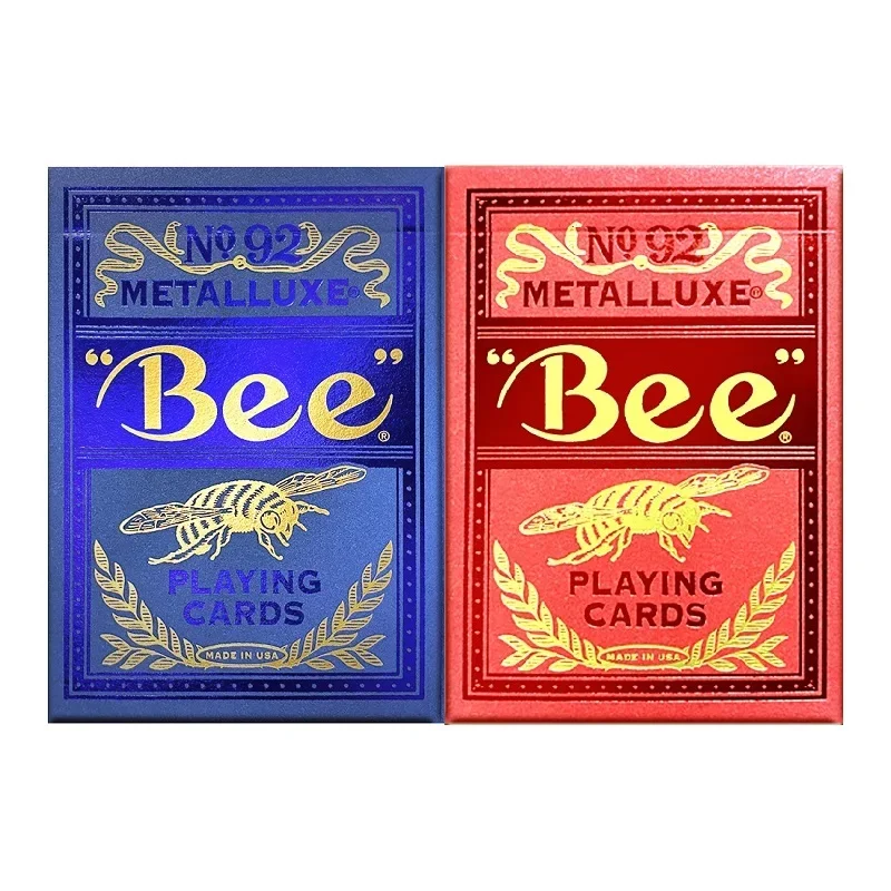 

Игральные карты Bee Metalluxe, колода карточных игр, фокусы для фокусника