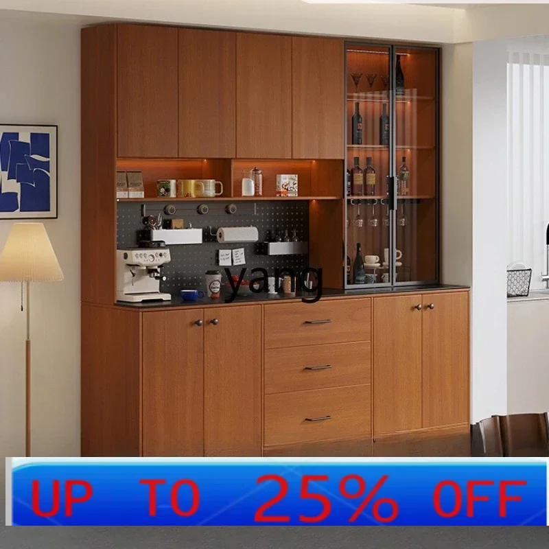 

LMMall solid wood retro dining side cabinet kitchen simple storage tea cabinet against the wall