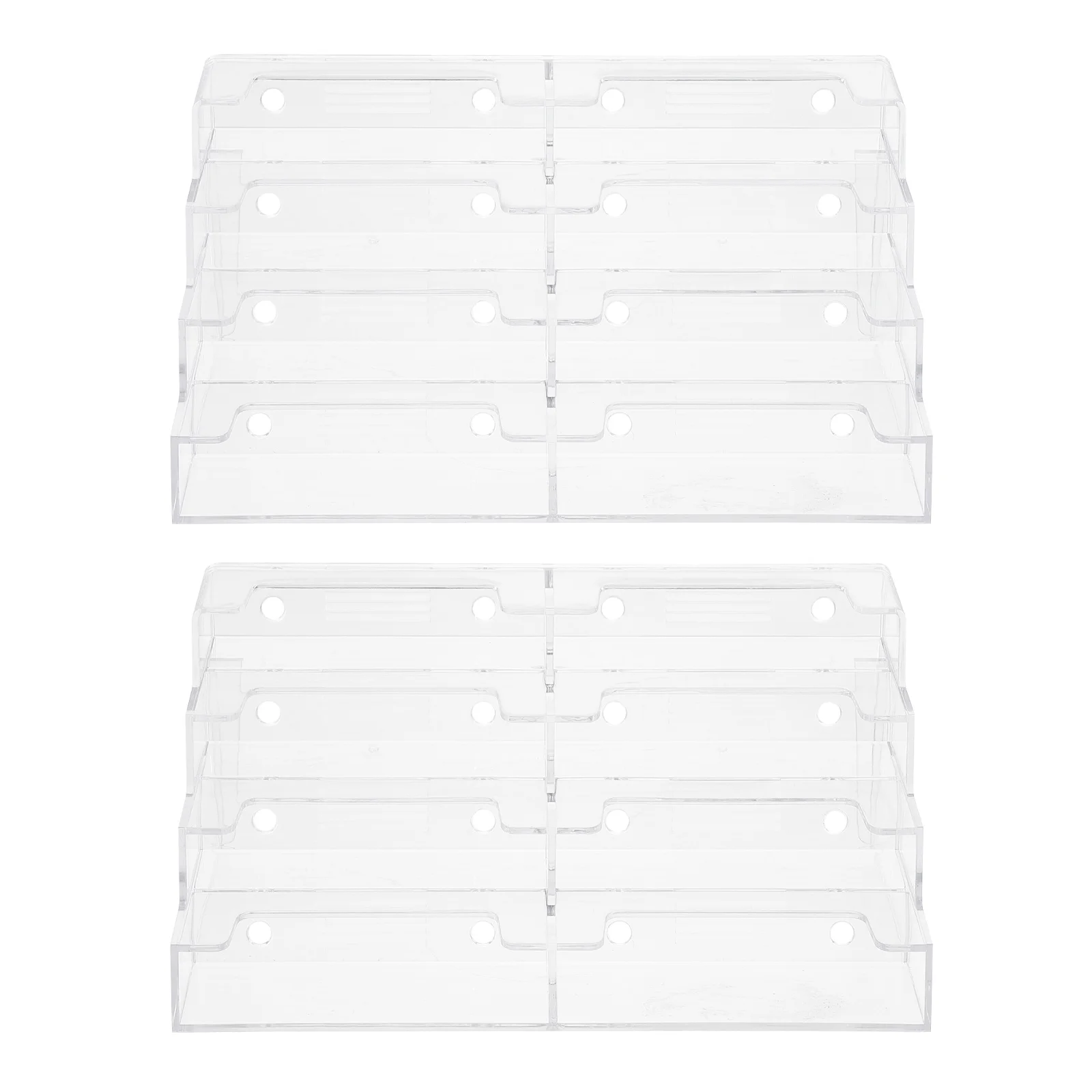 

2Pcs Business Card Holder Material Cards Organizer Office Supplies Table Storage Box For Teachers Students