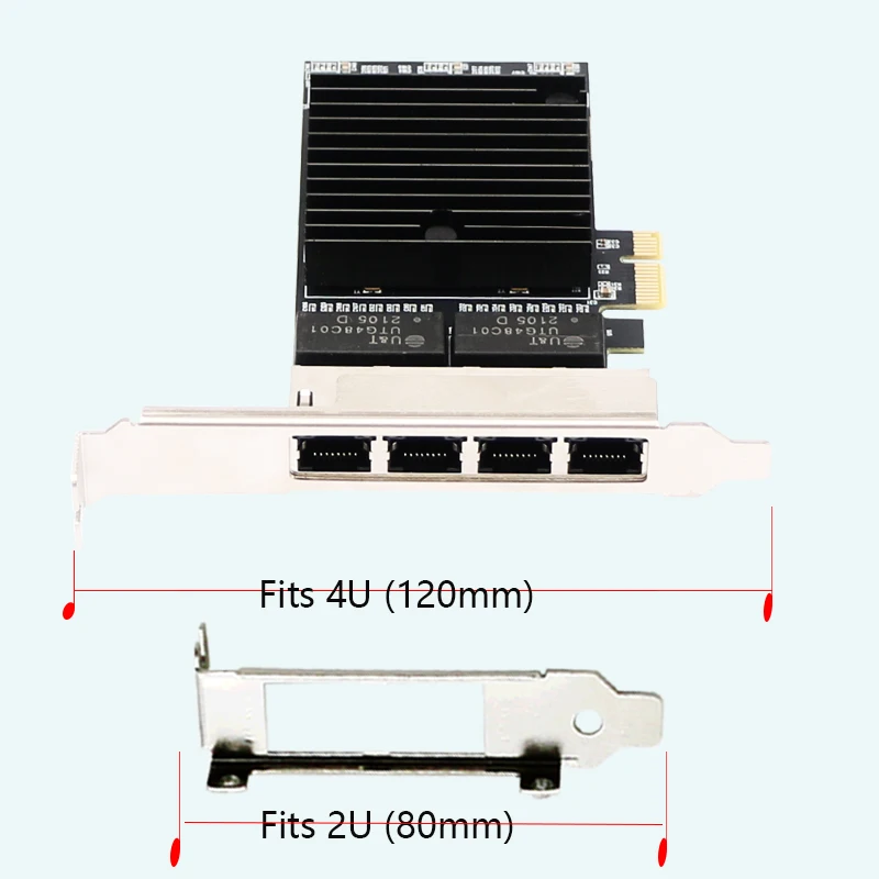 Karta sieciowa Intel i82571 Quad Port Gigabit PCI-E - 4x 1Gbps Ethernet Ports, X1 Slot Servers Desktop PCs for Windows/Linux