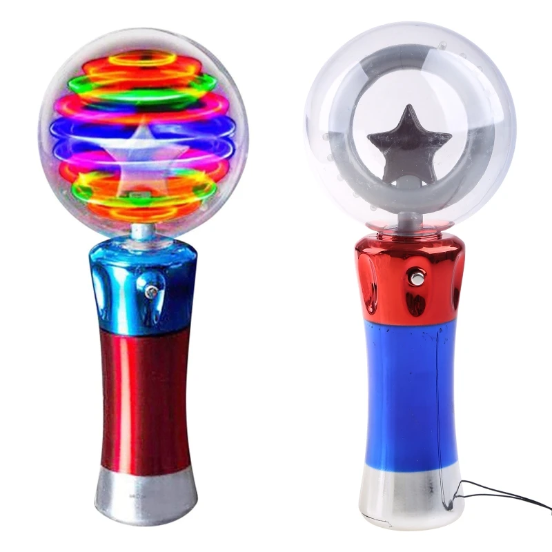 Glowing Star Round Sticks Light Up Spinning Wand Party Supplies Glowing LED Toy Light Show Favor