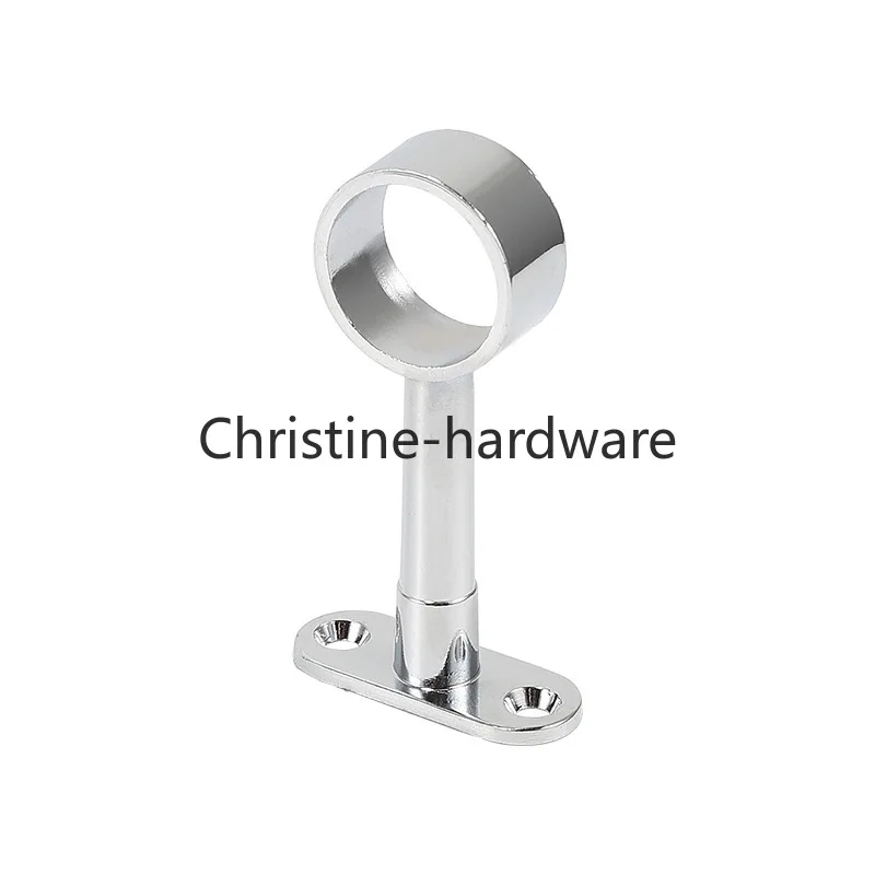 2 PCS Chrome Centre Support Bracket For Wardrobe Rail Rod Socket 16/25mm Zinc Alloy Overhead Flip-up Adjustable Clothes Holder