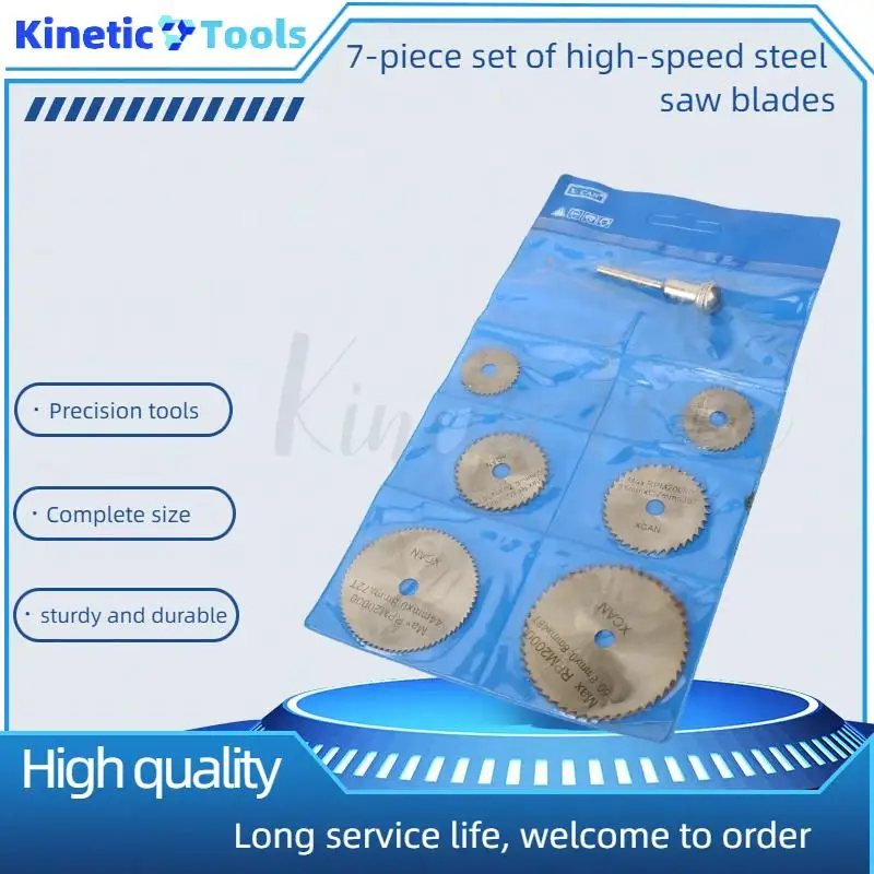 6 Sägeblätter + 1 Hs Runddreh-Scheibenspindel aus Schnellarbeitsstahl, geeignet für Holzsägen