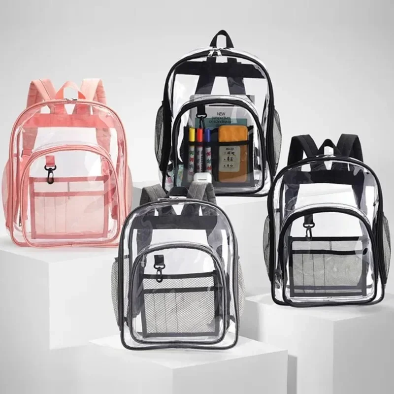 New 1pc Transparent PVC Backpacks Outdoor Sport Large Capacity Bag