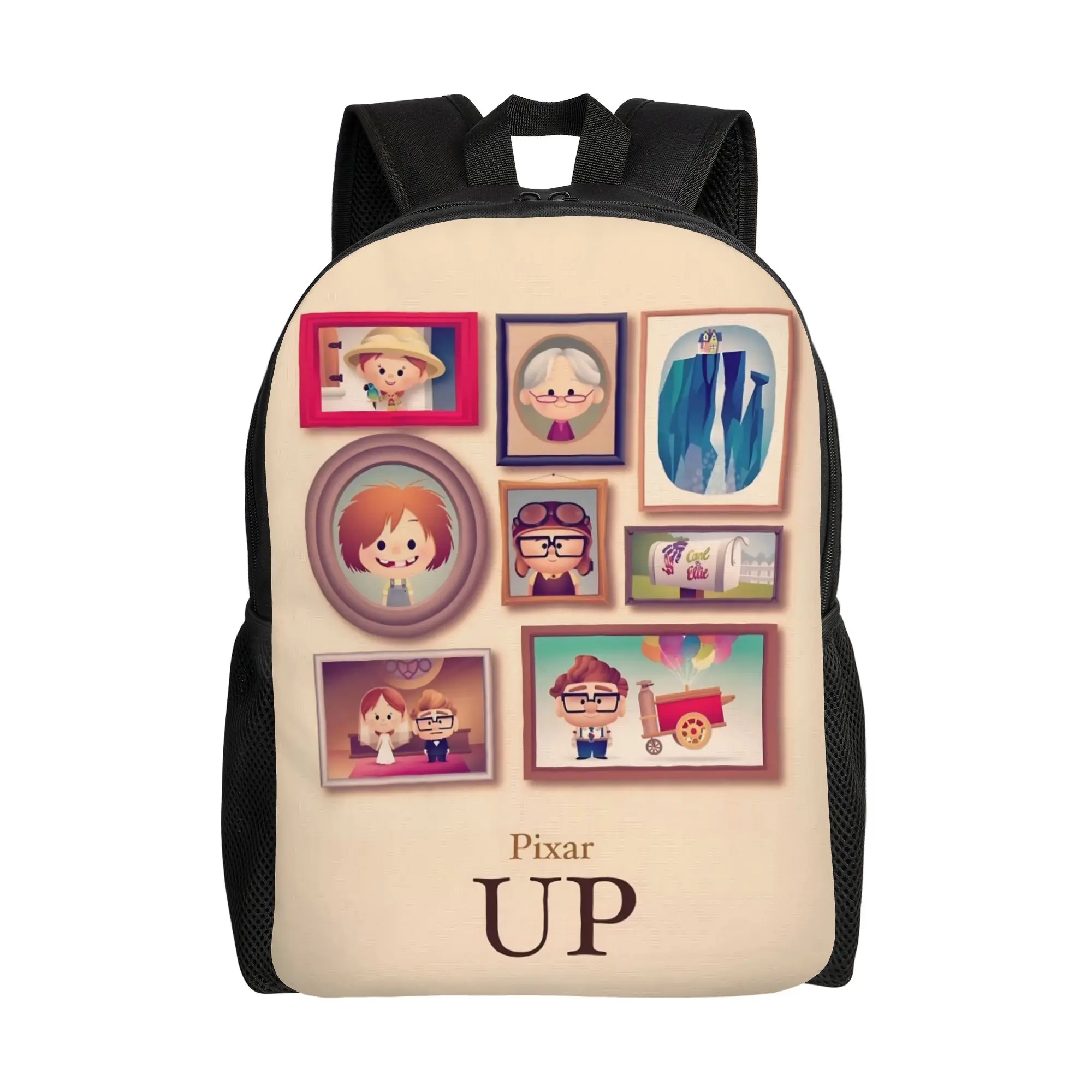 

1PC Backpack Funny UP Movie Daypack balloons and house New School Retro Washable Rucksack