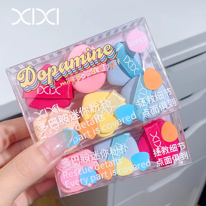 Kit mini piumino per pollice Xixi dopamina, uso bagnato e asciutto, non mangiare polvere, diventare grandi contatti con acqua, spugna per il trucco