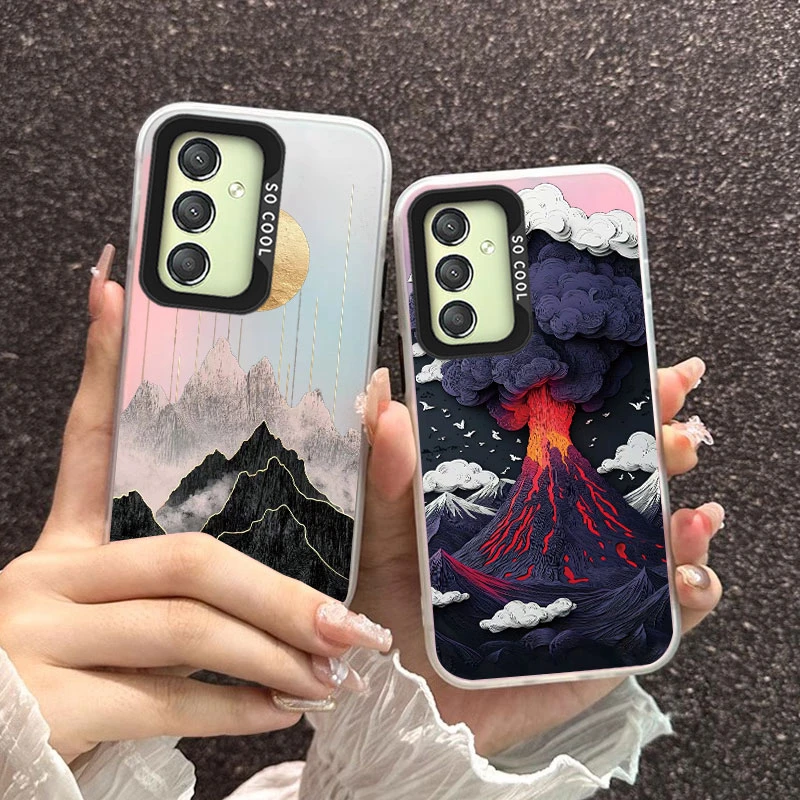 Capa de telefone magma que brilha no escuro, para samsung galaxy a16 a15 a25 a55 a35 a12 a52 a33 a56 a14 a24 a34 a53 a32 a13 capa de silicone