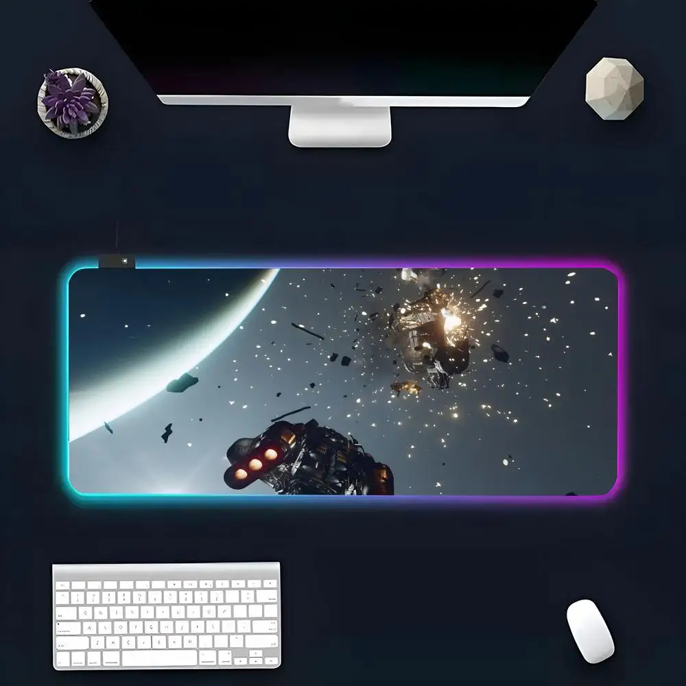 S-Starfieldes Games Mouse Pad RGB Glow Personality Picture Custom PC Table Mat Carpet Mat Game Player Dedicated LED image 6