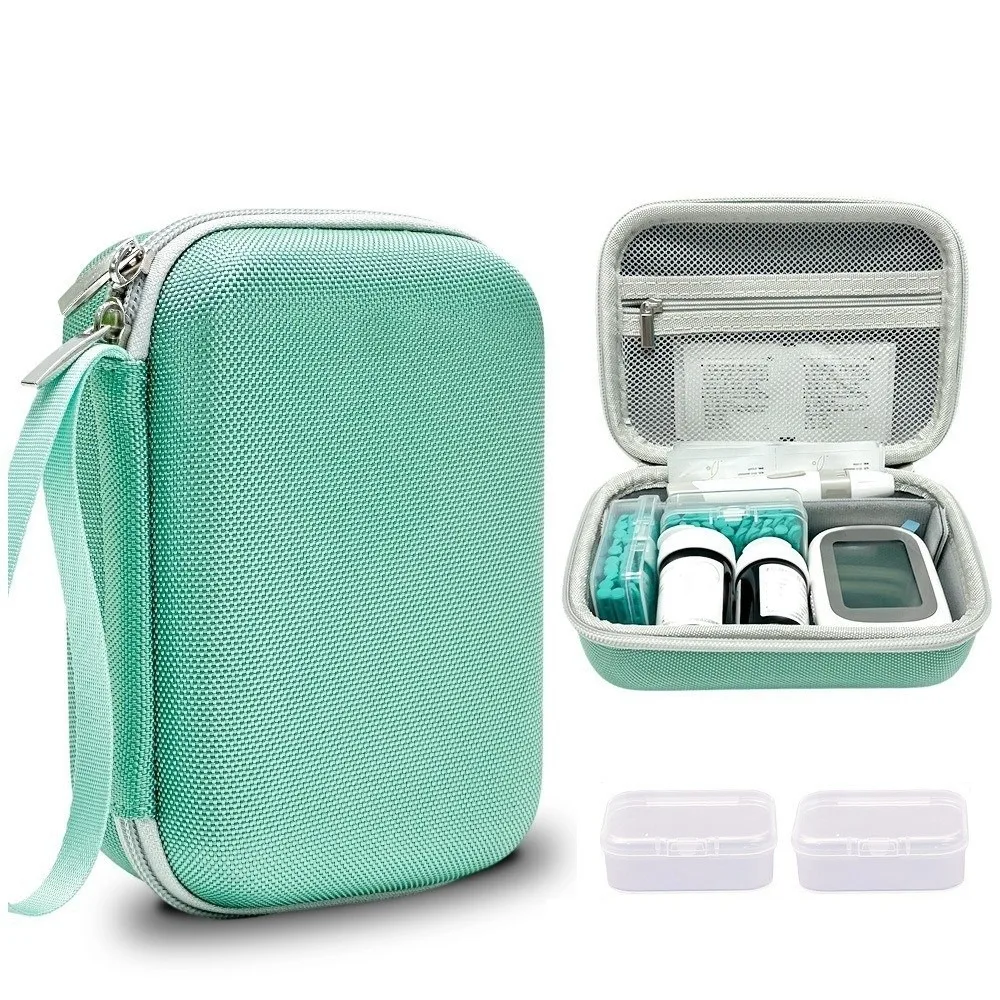 EVA Glucose Meter Storage Box Thickened Large Capacity Insulin Vial Storage Case Waterproof Shockproof Insulin Organizer