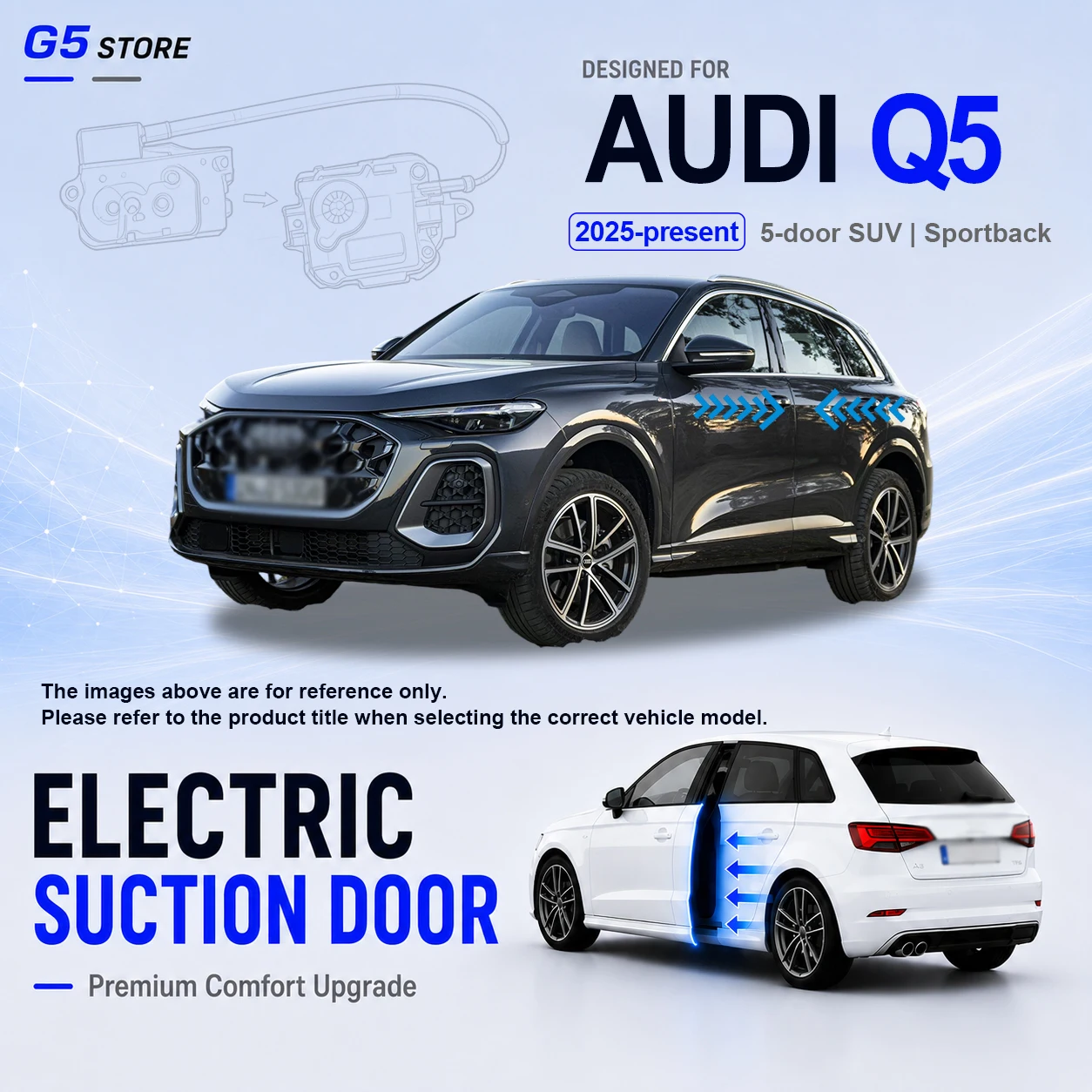 

For Audi Q5 3rd Gen GU 2025-present Car Electric Suction Door Power-assisted Closing Door Soft-close Function