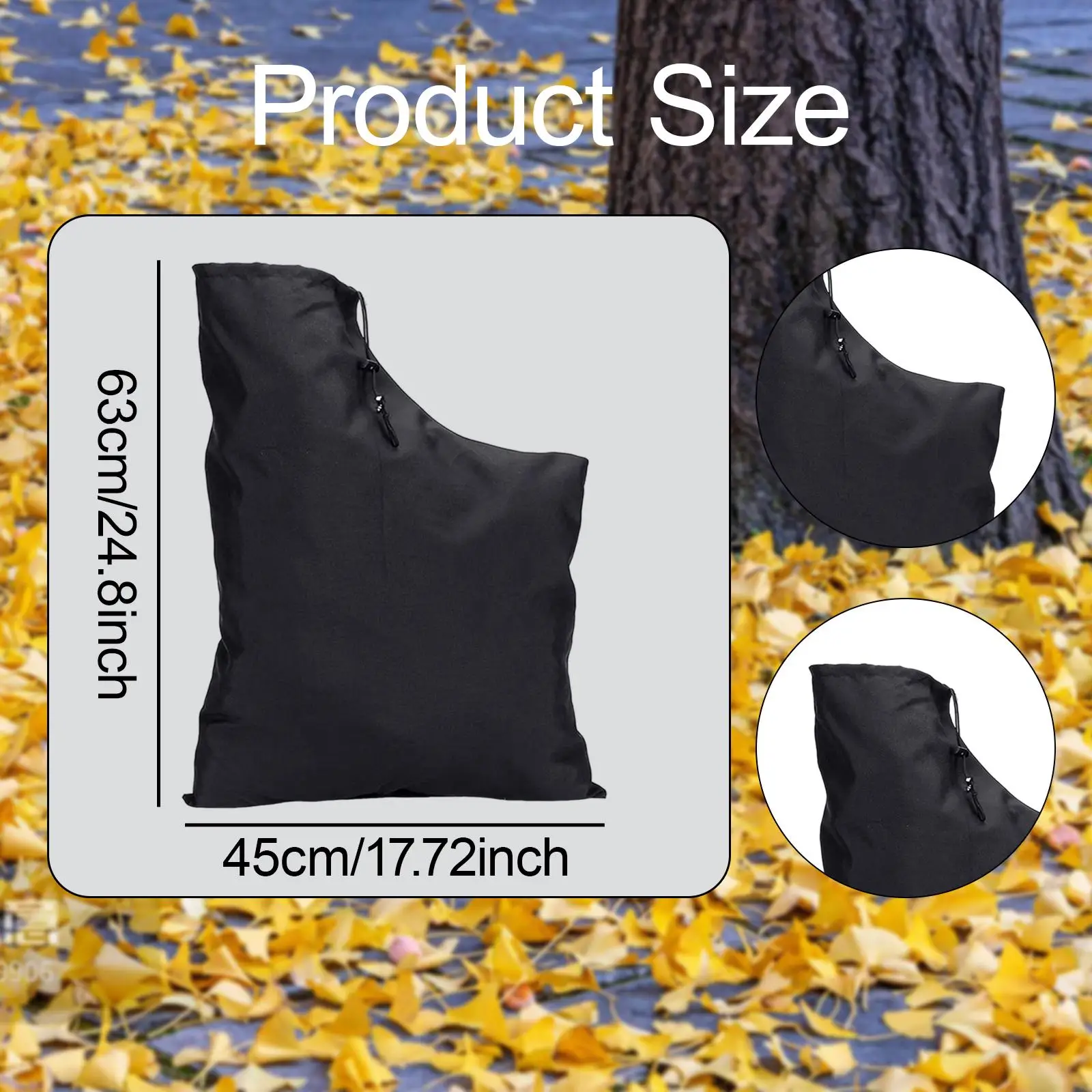 Bolsas para soplador de vacío de hojas, contenedor de lavandería reutilizable grande para jardinería, desechos, recorte de césped, basura de jardín, hoja de carga, 2 piezas