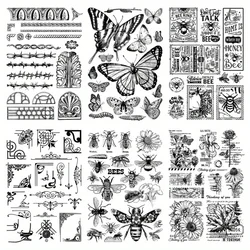1pc Flower Insect Clear Stamp,Painting Tool DIY Diy Greeting Card Handmade Decoration Floral Stamps Scrapbook,Cards Album Crafts