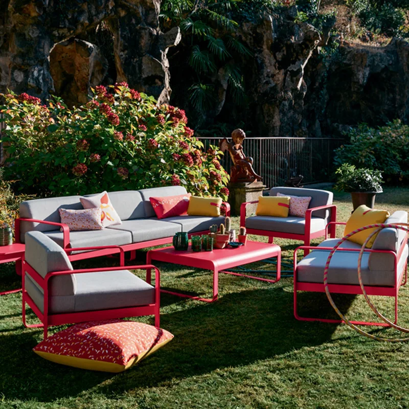 qw-Outdoor Garden Sofa Combination Balcony Leisure Outdoor Garden Villa Sunscreen Waterproof Aluminum Alloy Sofa%