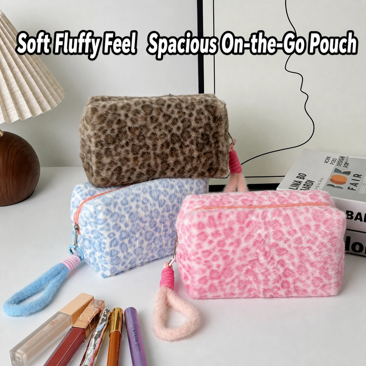 Portable Travel Storage Bag Stylish Leopard Print Cosmetic Bag Large Capacity Makeup Bag Trendy Unisex Cosmetic Case For Handbag