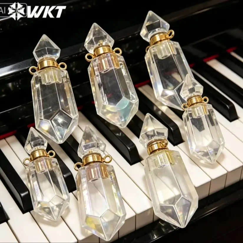 WT-P1591 Amazing Lady Fashion Enegy Natural Crystal Quartz AURA Perfume Bottle As Gift For Friends Essencil Oil DIY Crafts