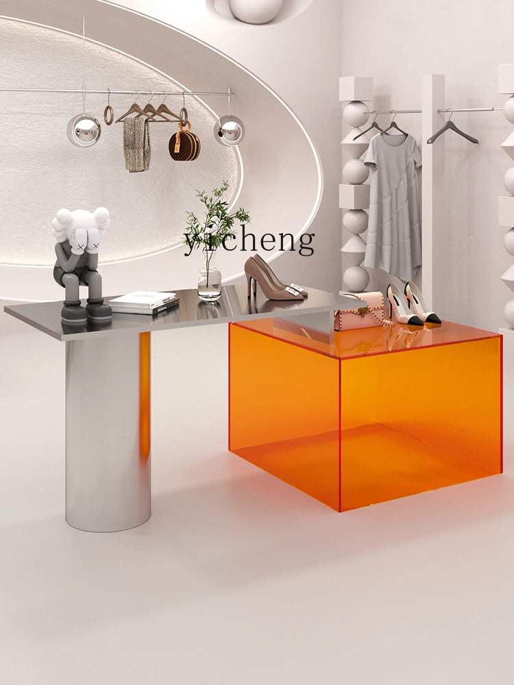 XC Zhongdao Table Display Stand Customized Acrylic Display Stand Stainless Steel Shoe Bag Display Table Combination DisplayTable