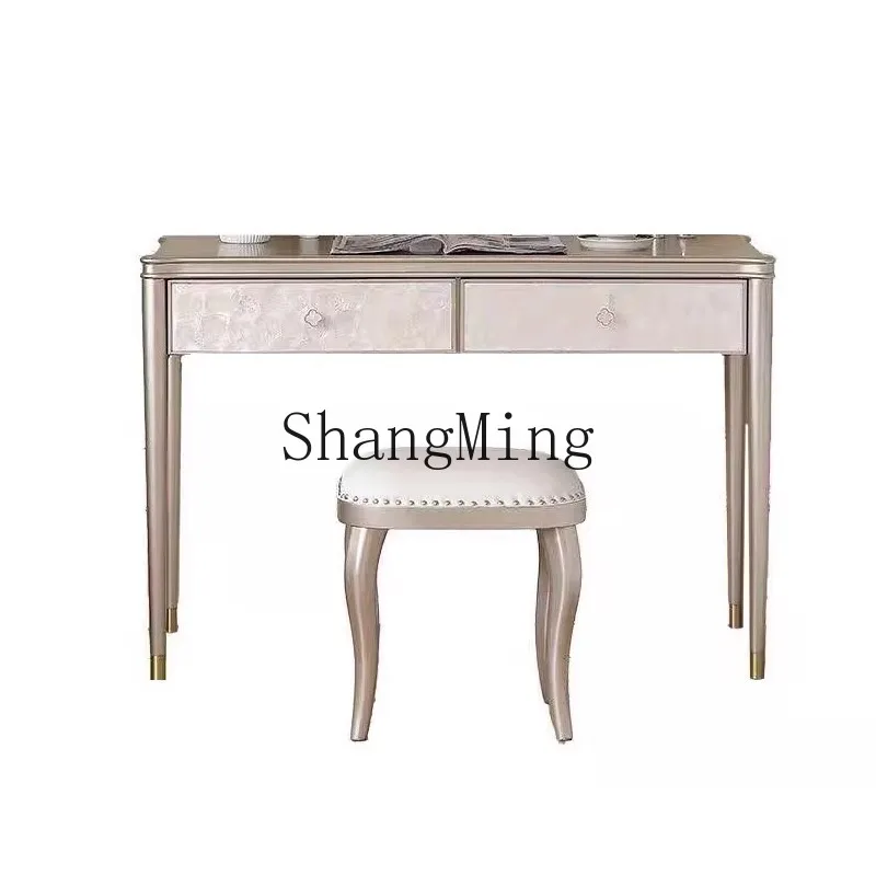 

ZYH new light luxury shell dresser high-end master bedroom pure solid wood small makeup table