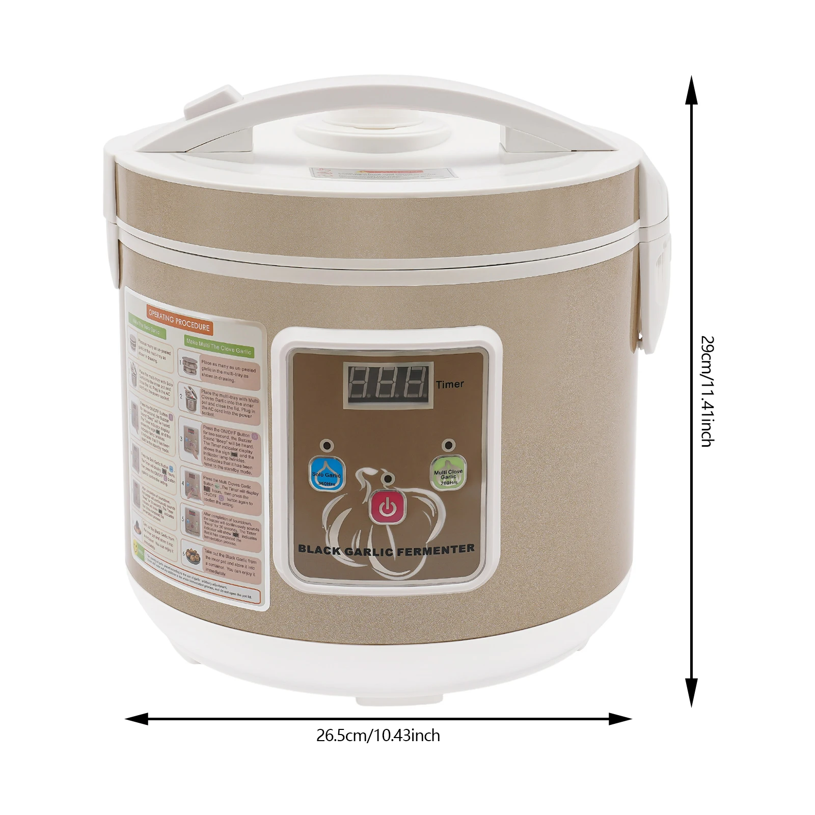 5L Schwarzer Knoblauch-Fermenter 90W Intelligente Fermentationsmaschine mit automatischer Temperatur- und Feuchtigkeitsregelung für Joghurt, Kimchi, Kombucha – Detail 8