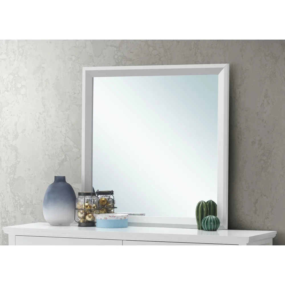 Glory Furniture Primo G1339-M Mirror , White Makeup Mirror  Vanity Mirror Compact Mirror