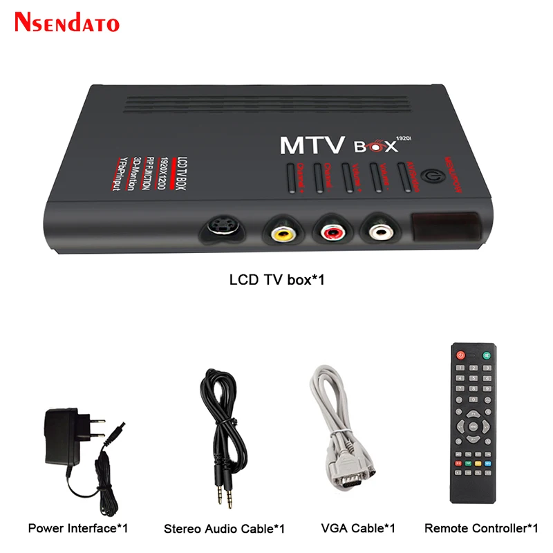Digital MTV LCD Box Computer To VGA S-Video Analog TV Program Receiver Tuner LCD Monitor PAL NTSC For DVD/PDP/PS2,Dropshipping