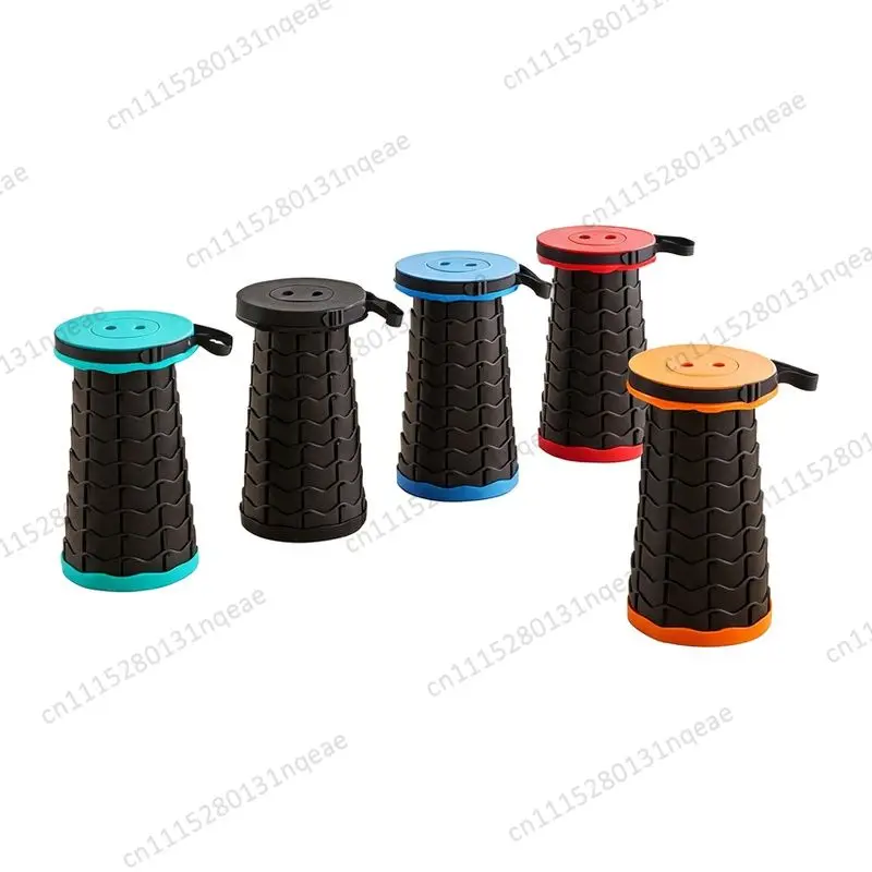 Outdoor Camping Folding Stool Portable Retractable Step Stool Rainbow Plastic Folding Chair Camping Queue