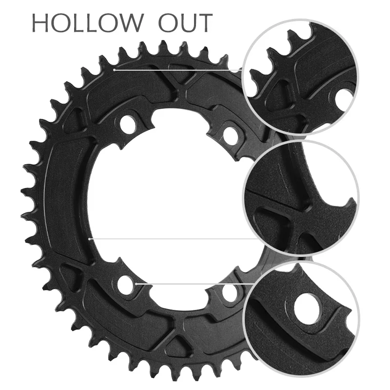 PASS QUEST 107BCD Bicycle Chainring 42T-58T Close Disc Black Chainwheel Narrow Wide Teeth AXS Sprocket for Sram Force Aero