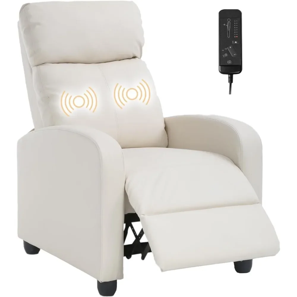 

Recliner Chair Breathable Padded PU Leather Massage Single Sofa Recliners for Small Recliner Chair with Footrest Home Theater
