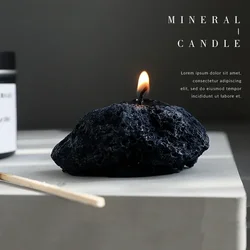1/5/10Pcs Creative Cool Simulation Meteorite Aroma Candle Modern Home Desktop Decorative Ornament Black Stone Aroma Candle Gifts