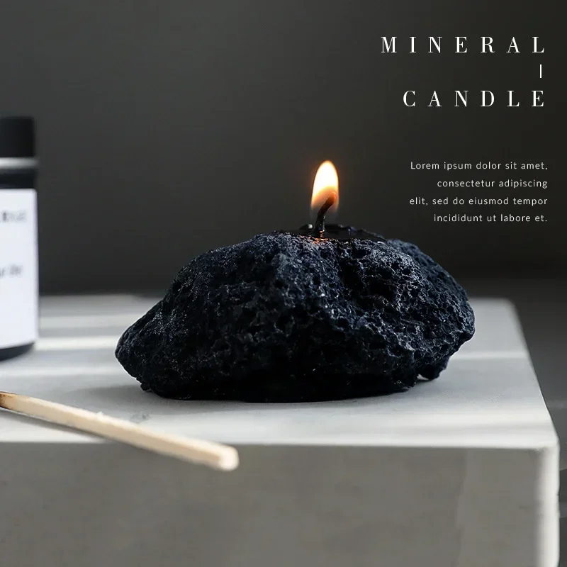 1/5/10Pcs Creative Cool Simulation Meteorite Aroma Candle Modern Home Desktop Decorative Ornament Black Stone Aroma Candle Gifts