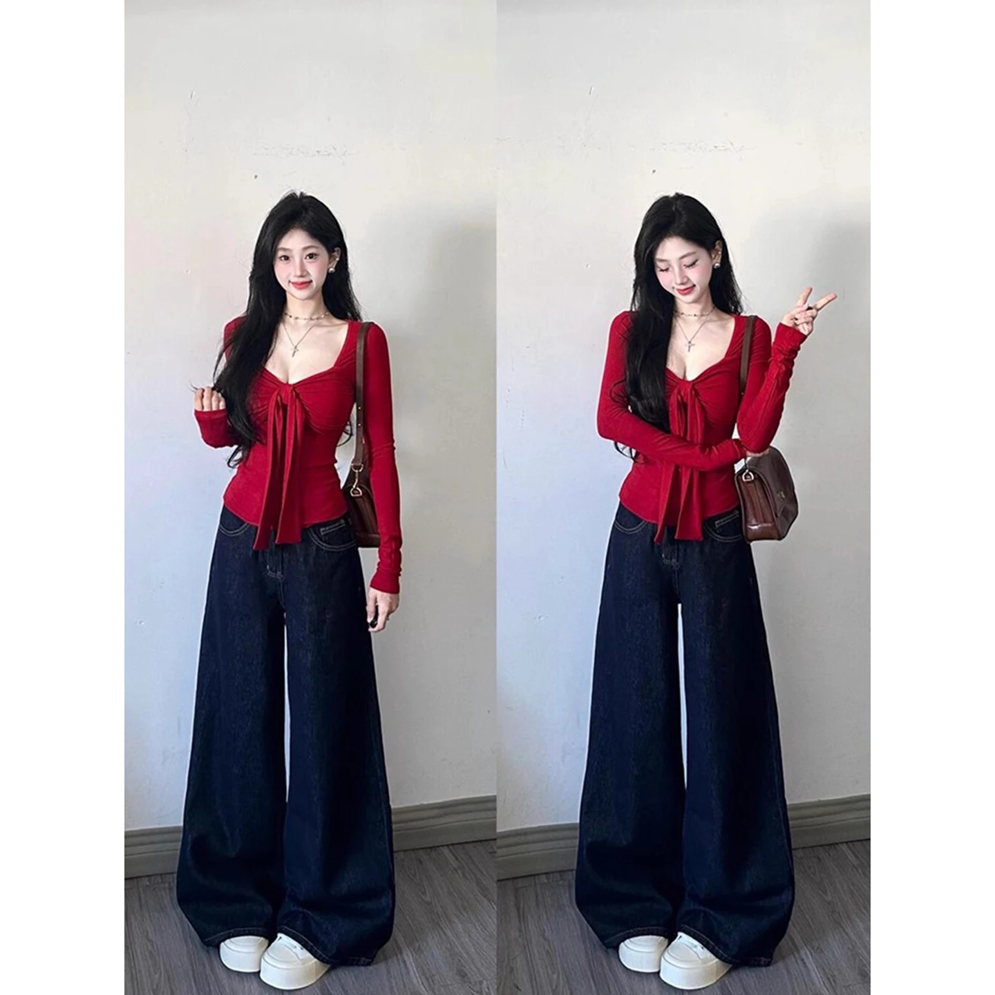 เสื้อยืดแขนยาวสไตล์เกาหลีสำหรับผู้หญิง ฤดูหนาว ผ้าเชอร์ปา คอตั้ง ซับในแบบควิลท์ ดีไซน์หรูหรา สง่างาม เหมาะสำหรับผู้หญิง สวมใส่เป็นชั้นในได้ ใช้งานได้จริง สไตล์วินเทจ