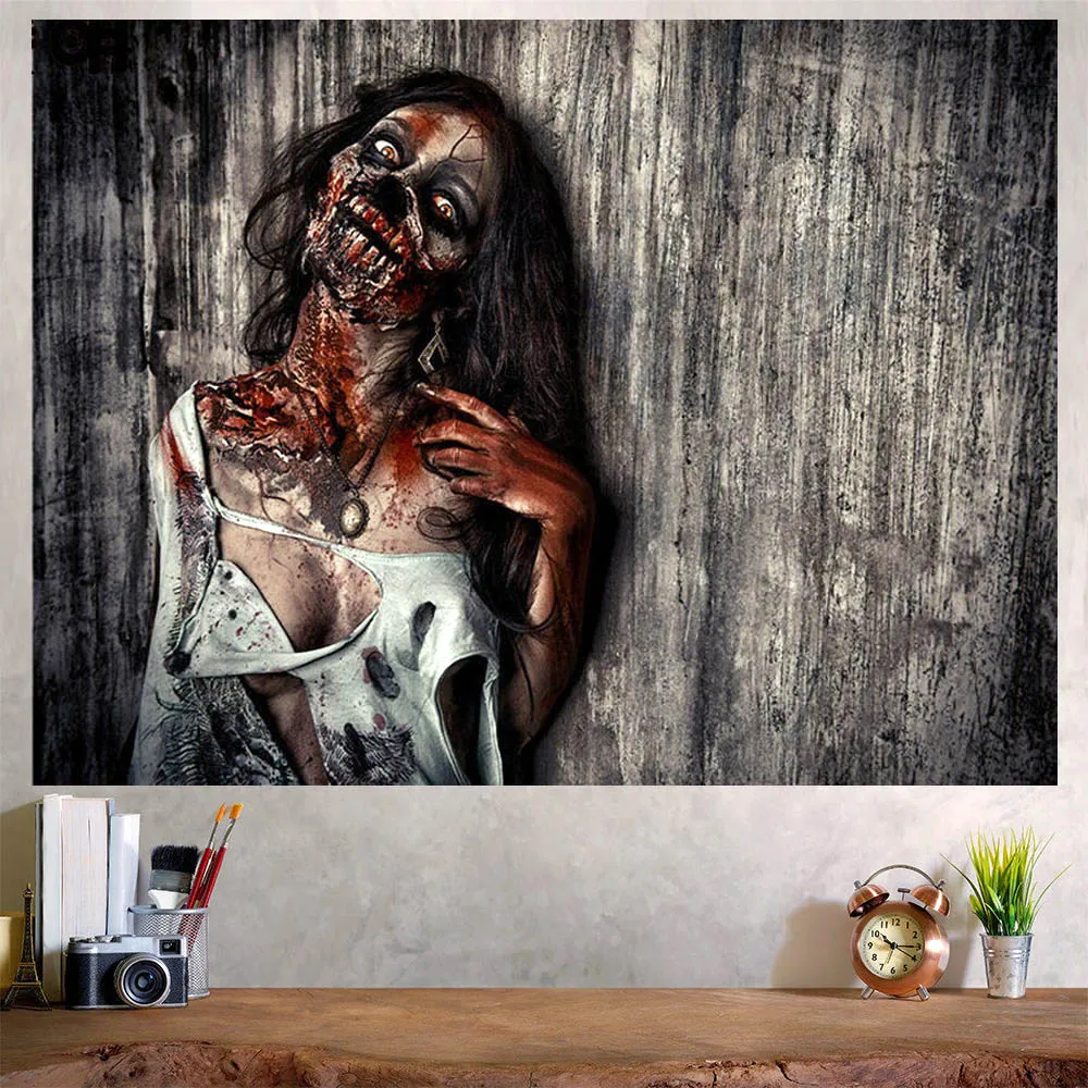

Home decor dark halloween tapestry zombie sadako wall hanging witch esoteric mystery woman anime 230x180cm tapiz