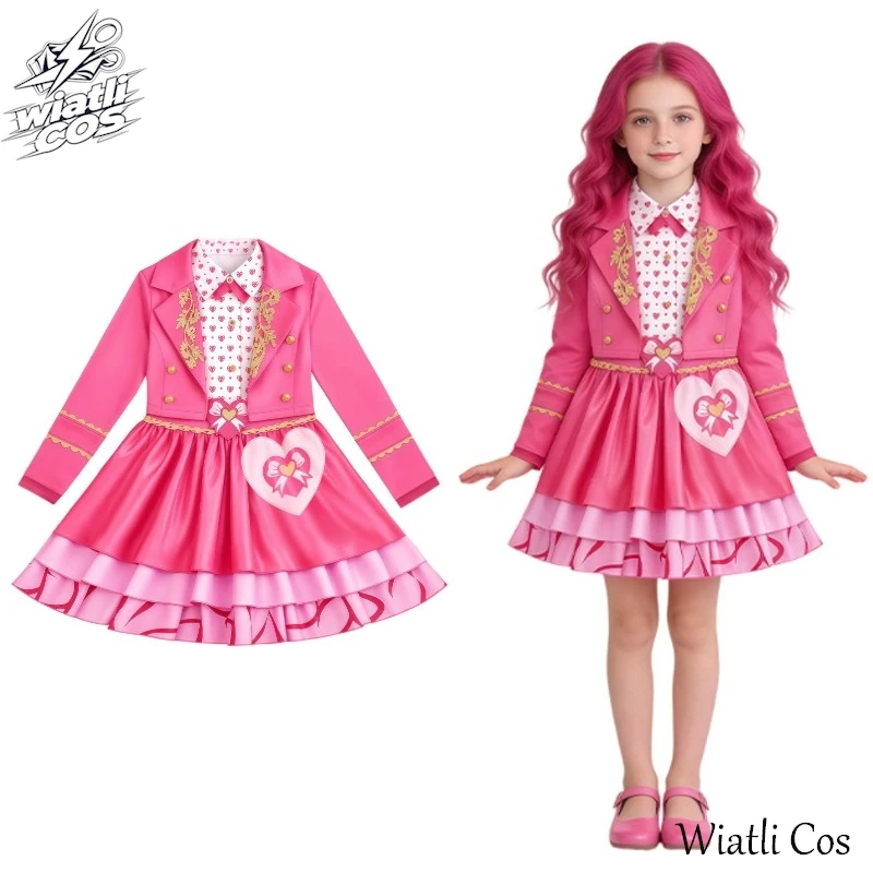 Disfraz de Cosplay de la Película Descendants 5, Traje de Princesa, Peluca, Vestido Rosa, Fantasía Malvada, País de las Maravillas, Halloween, Navidad, Juego de Roles