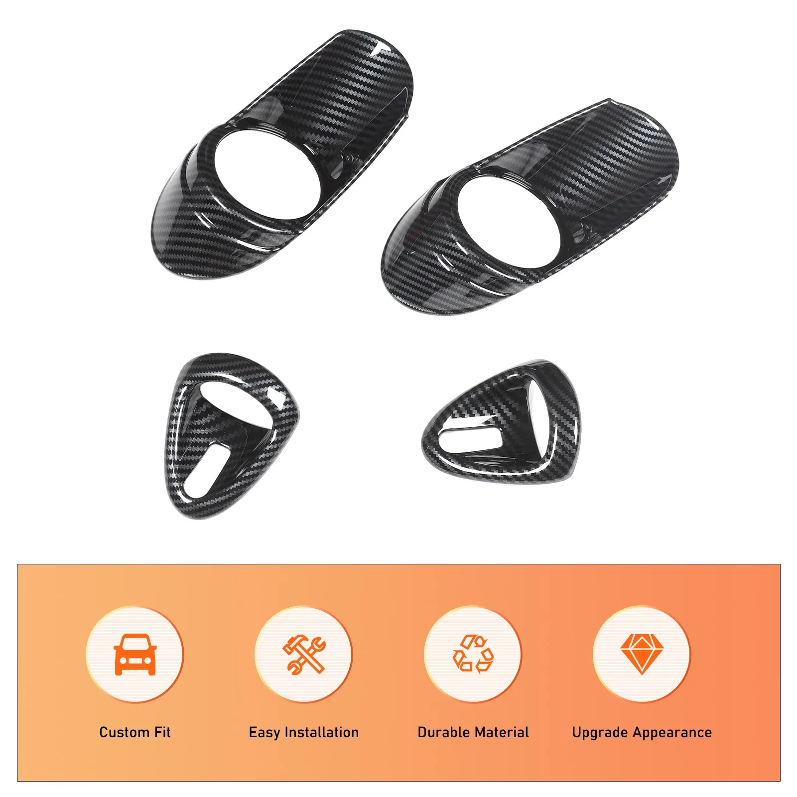 

ABS Carbon Style Car Interior Door Handle Frame Trim For Nissan 350Z 2003-2006 Door Grib Handle Styling Decorative Accessories