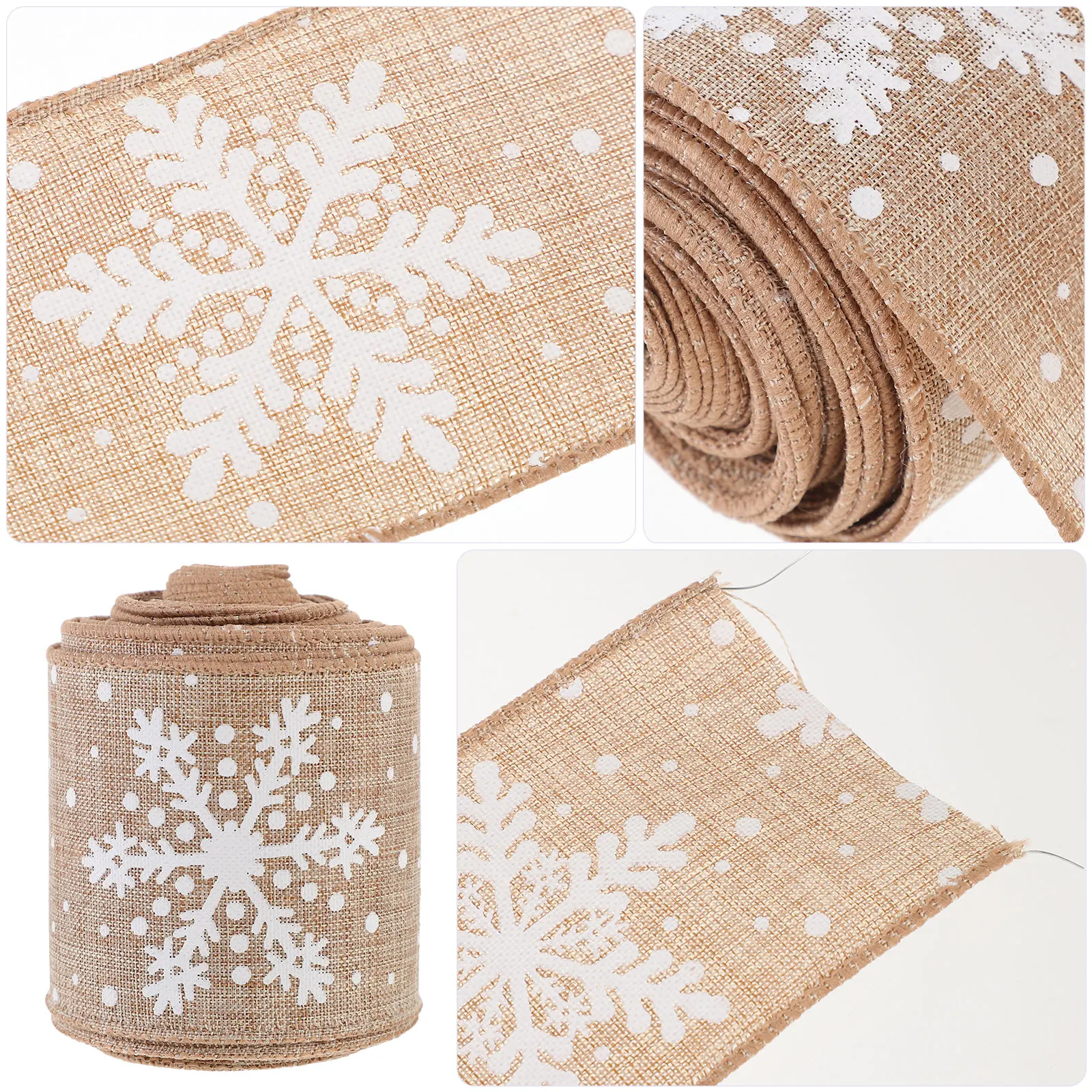 

1 Roll Christmas Hemp Eco-Friendly Imitation Linen Ribbon Diy Decorative Bowknot For Gift Packaging Wine Bottle Decoration Party