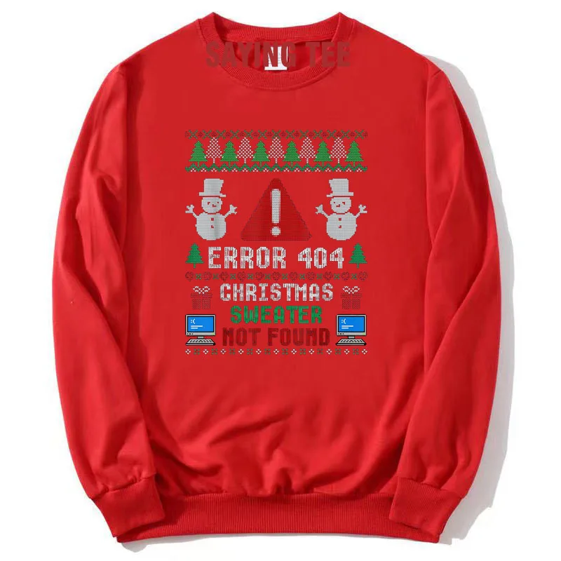 Computer Error 404 Ugly Christmas Sweater Not's Found Long Sleev Pullower T-Shirt Funny Computer Programmer Nerd Xmas Costume