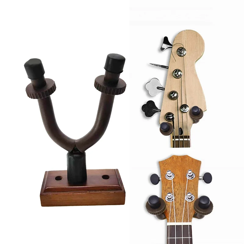 XSXS-Guitar Holder Wall Mount-Wood Stand Hanger Display With Screws-Easy Mounting-Fits Acoustic, Electric, Bass Guitars - view 3