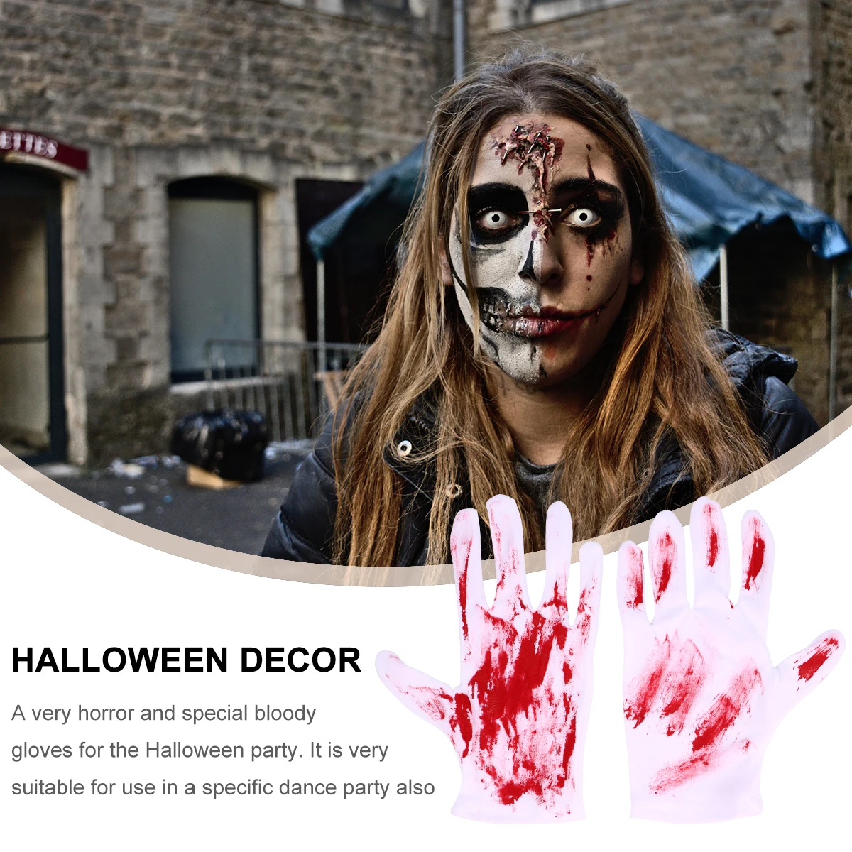 

2 Pairs Bloody Gloves Kids Halloween Decorations Blody Women Costume Accessory Accessories