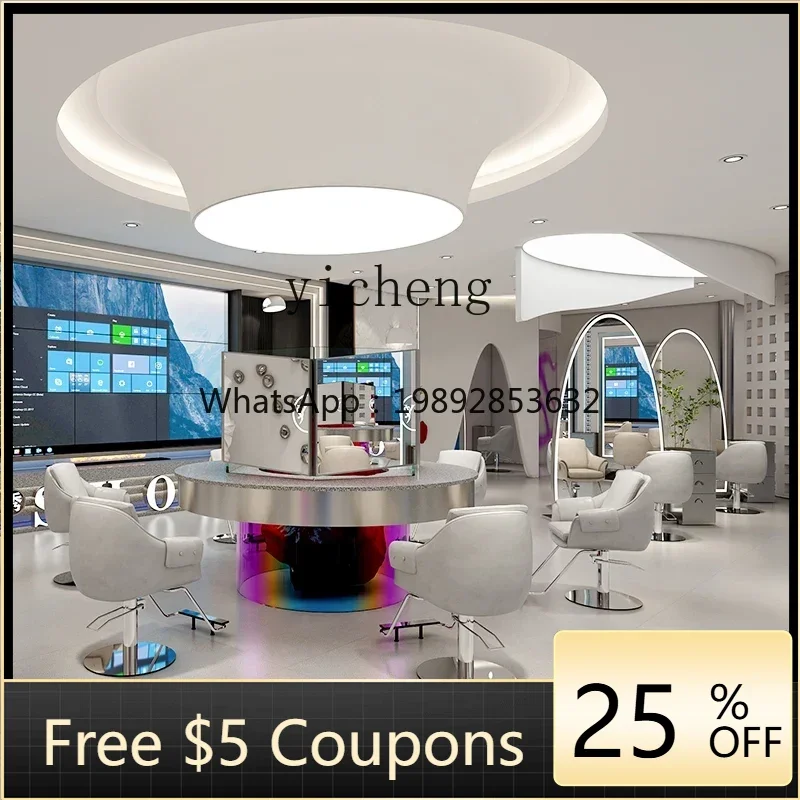 hair salon mirror table hair salon special  double-sided floor mirror hair cutting barber shop perm and dyeing mirror