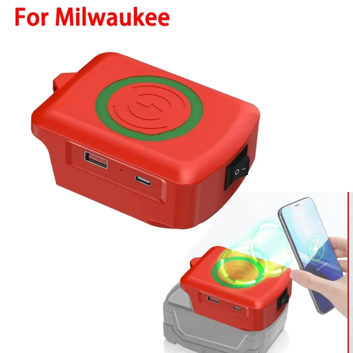 

Коннектор аккумулятора для мобильного телефона Milwaukee 18 В M18, адаптер беспроводного зарядного устройства с USB и Type-C для кемпинга, путешествий, работы на открытом воздухе