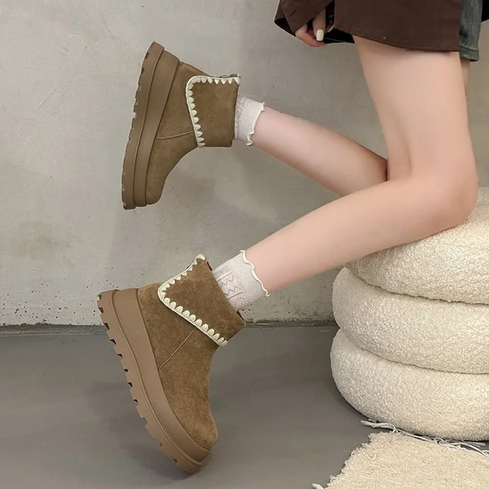 أحذية مرتفعة للنساء جديدة 2025 Briti Sle ريترو تنورة الخريف والشتاء ort التمهيد ثي بوت دافئ Plu Faionable #1