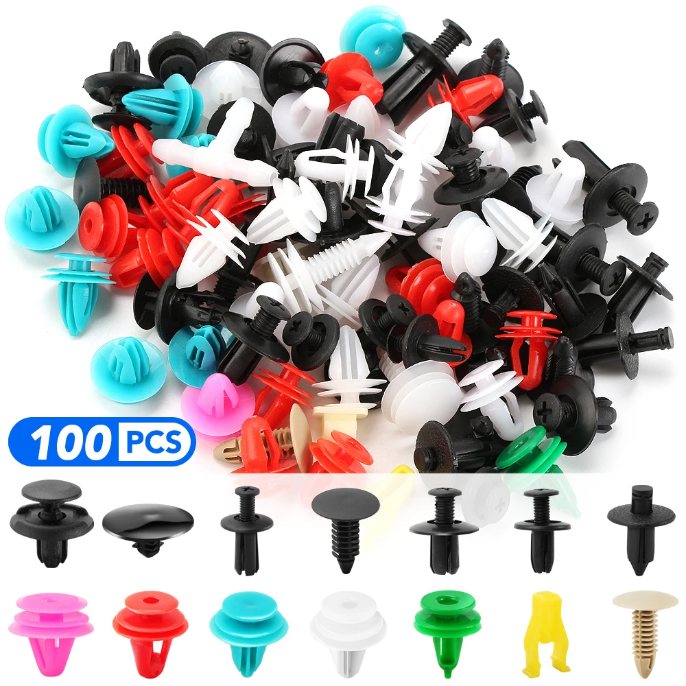 100pcs Mixed Clips For Peugeot 206 207 208 301 307 308 407 408 508 607 2008 3008 4008 5008 RCZ