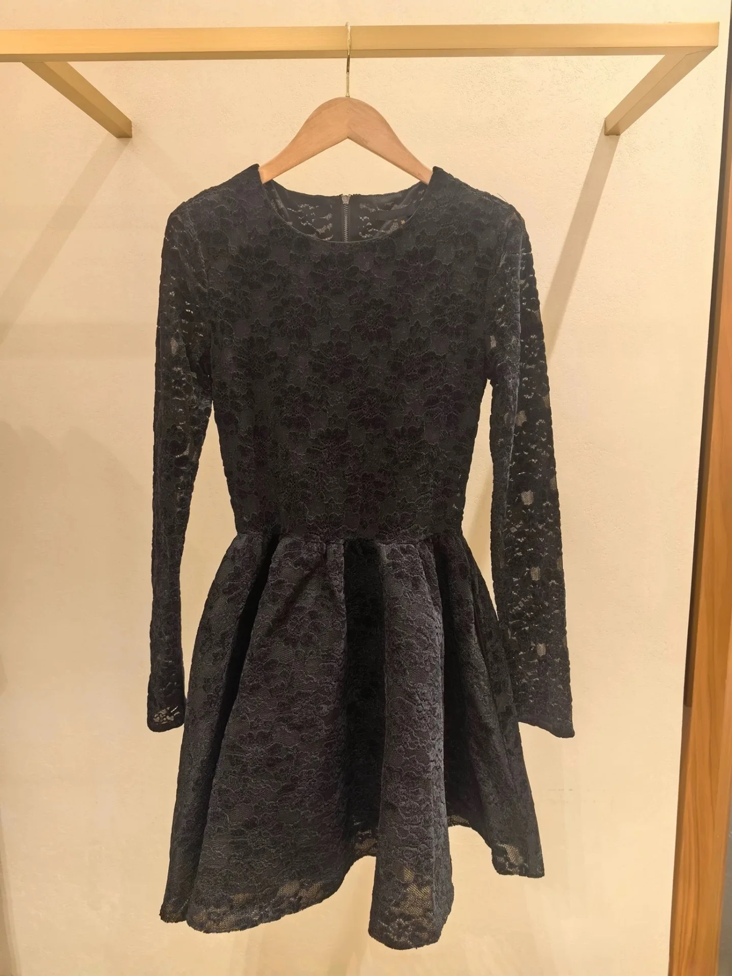 

Bla Lace Floral High Waist ort Dr Long Sve Umbrella Skirt Sle Women's Faion Autumn Winter New Arrivals Slimming...