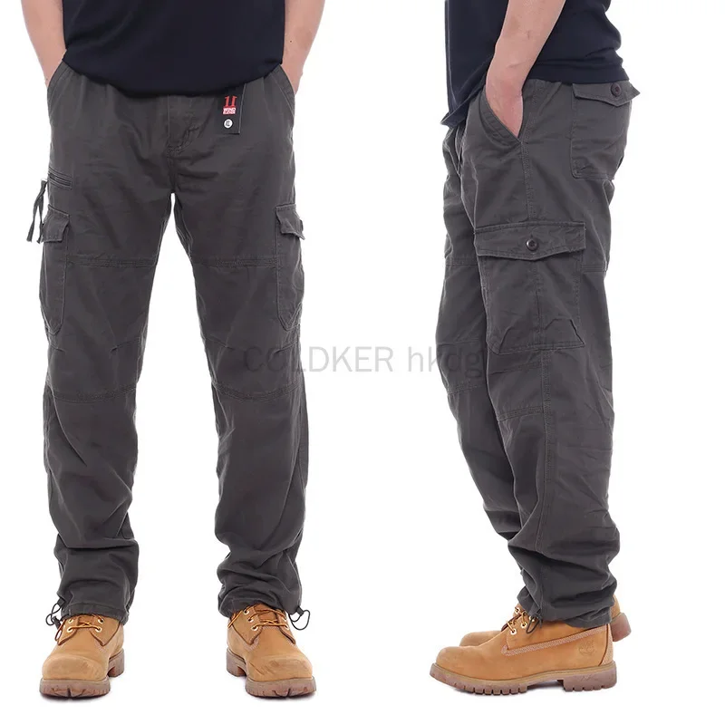 Men Multi-pocket Cargo Pants Straight Leg Pants Loose Casual Work Hiking Pants Outdoor Apparel