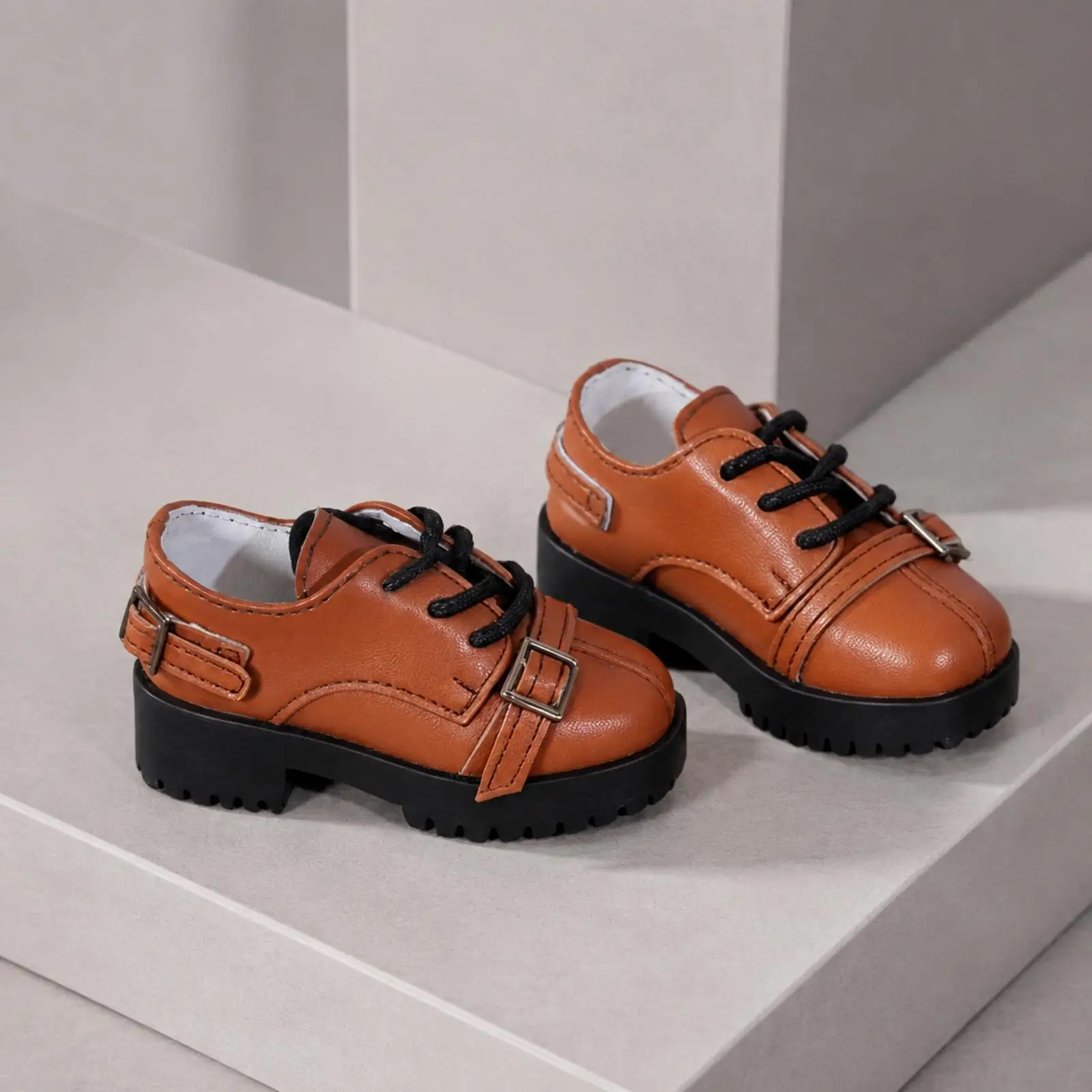 Chunky Heel Doll Boot Resin BJD Shoes Adjustable Strap Doll Boots for Photography Display and Outfit Refresh