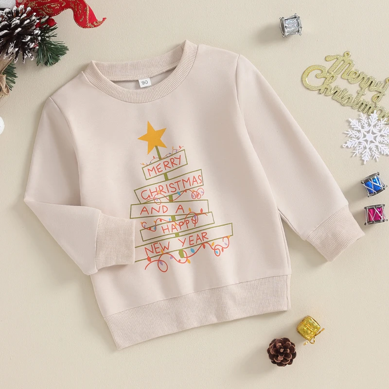 

Cute Toddler Christmas Sweaters with Reindeer Print and Ribbed Cuffs - Festive Holiday Pullovers for Kids to Stay Warm and Cozy