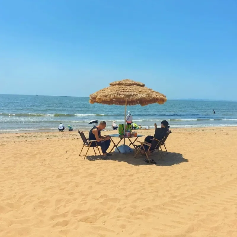 Double Top Simulated Straw Umbrella Thatched Outdoor Parasol for Furnace Courtyard Balcony Garden Decoration Beach Sunshade