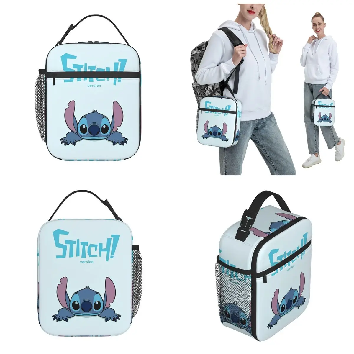 Stitch Insulated Lunch Bag Food Bag Portable Cooler Thermal Lunch Boxes For School Office